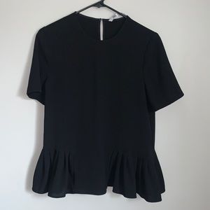 Zara Black Peplum Blouse
